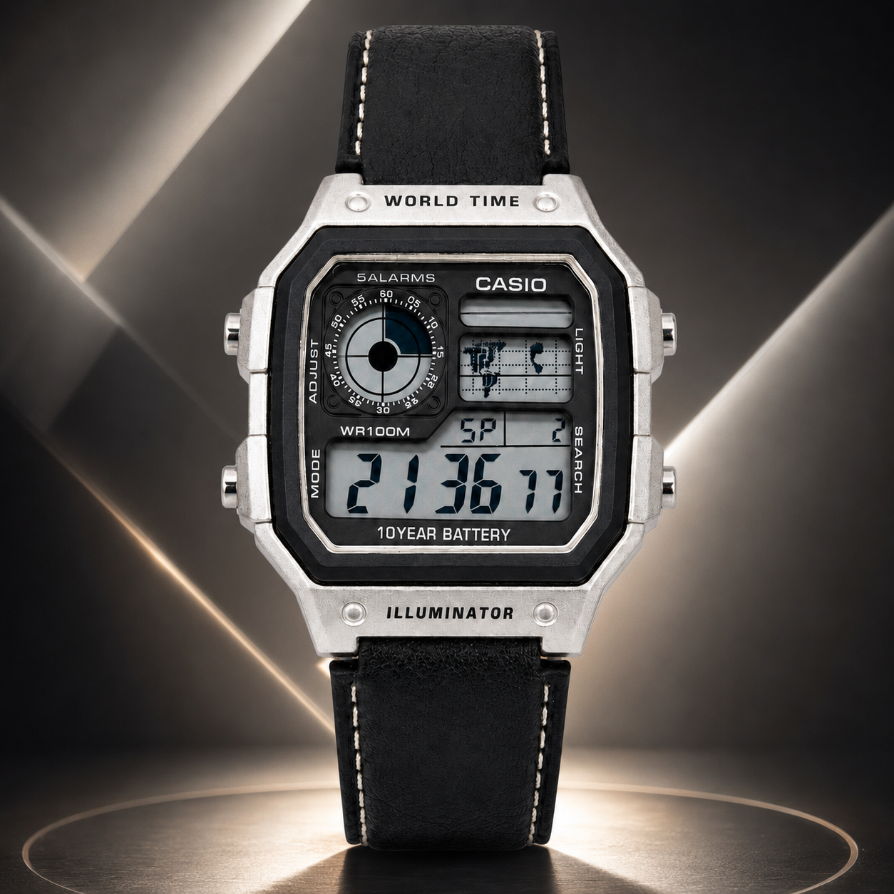 CASIO ILLUMINATOR Leather Strap Premium Watch for Men | Stylish Wrist Watch Bangladesh (Code: 13279)