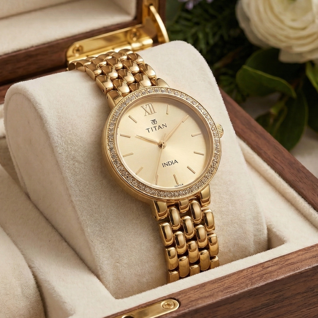 Titan Two-Tone Roman Dial Watch | Premium Crystal Quartz Wrist Watch (Code 12886)