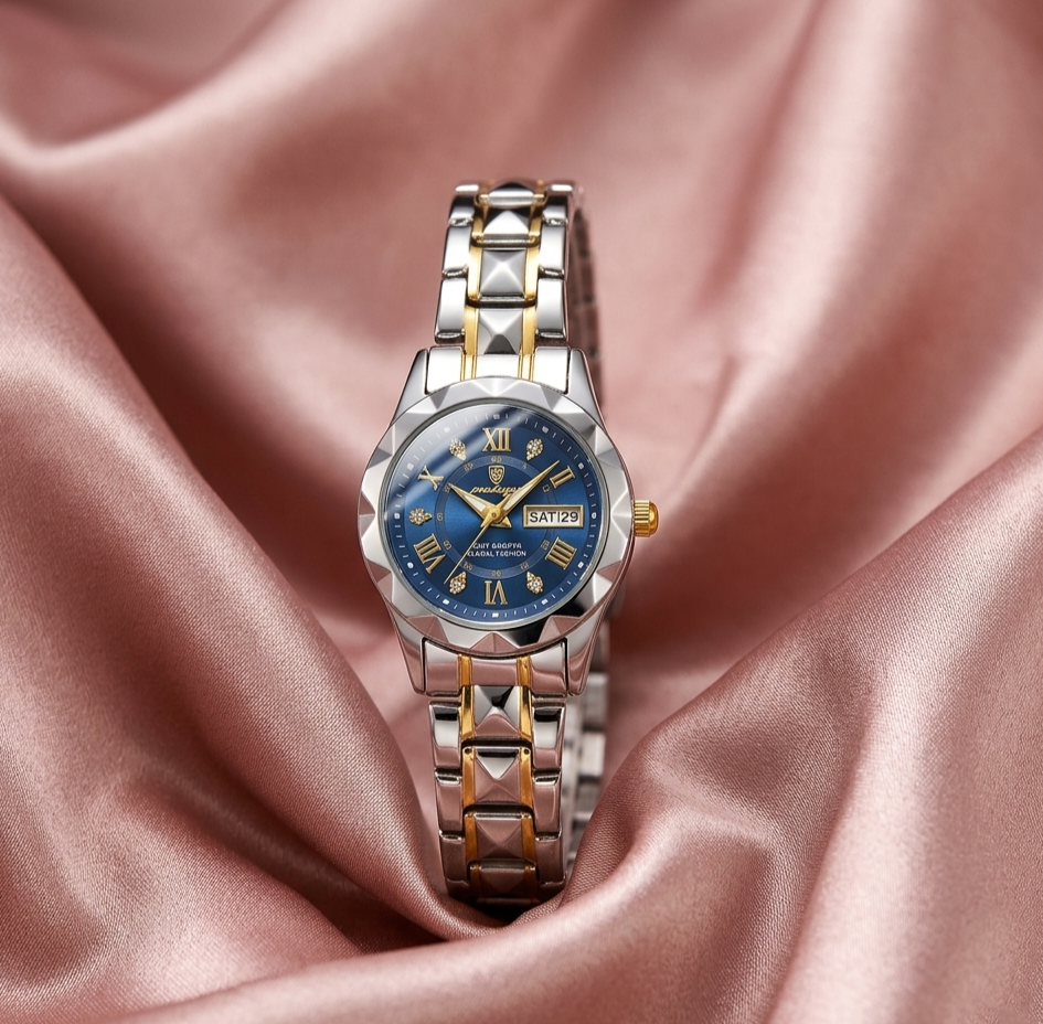 Poedagar Luxury Ladies Watch (Water Resistant) (Code: 12686)