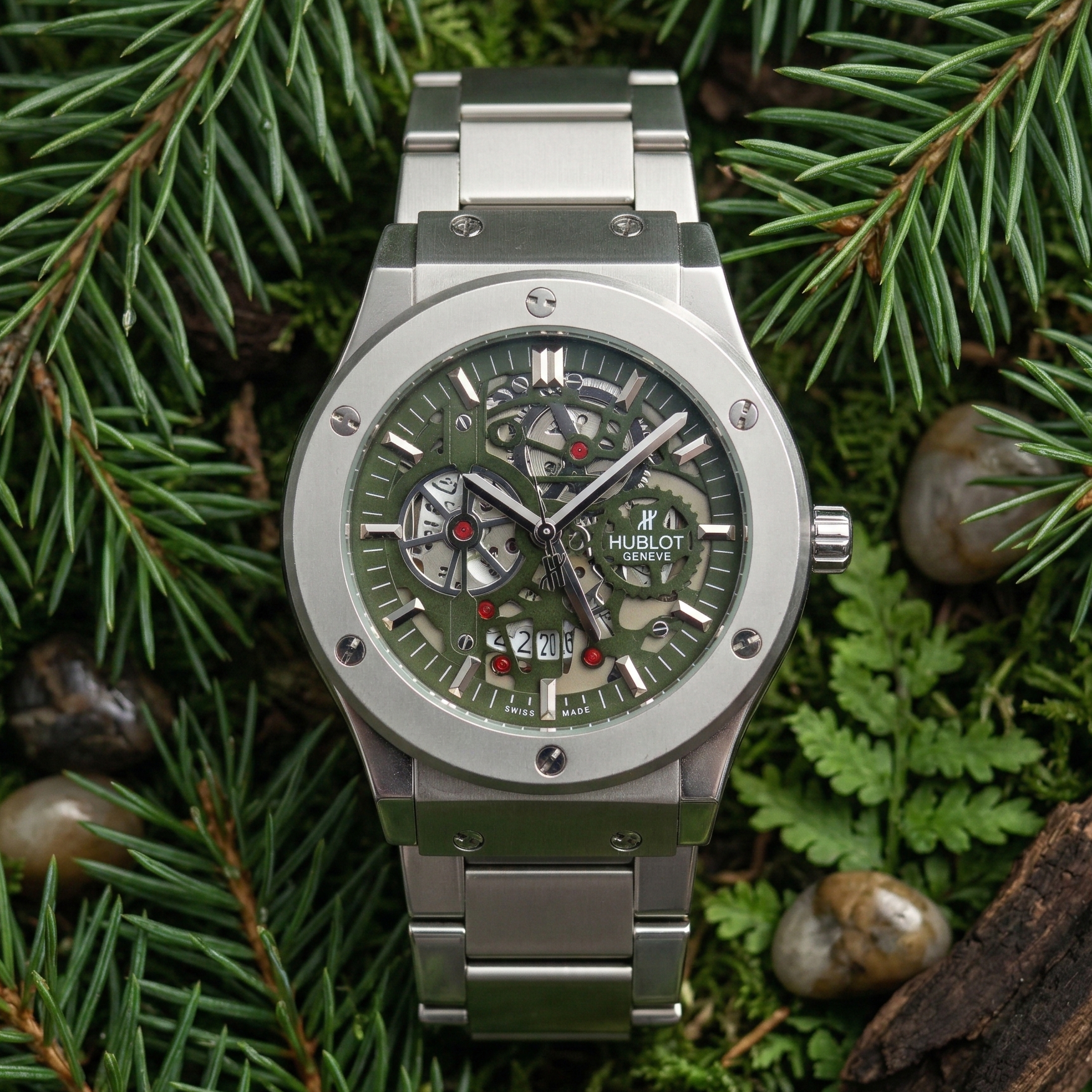 Hublot Mechanical Water Resistant Stainless Steel Watch (Code: 12472)
