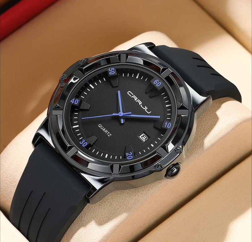 CRRJU 5030 Premium Silicone Strap Watch | Stylish Men's Sports Wrist Watch (Code: 12364)