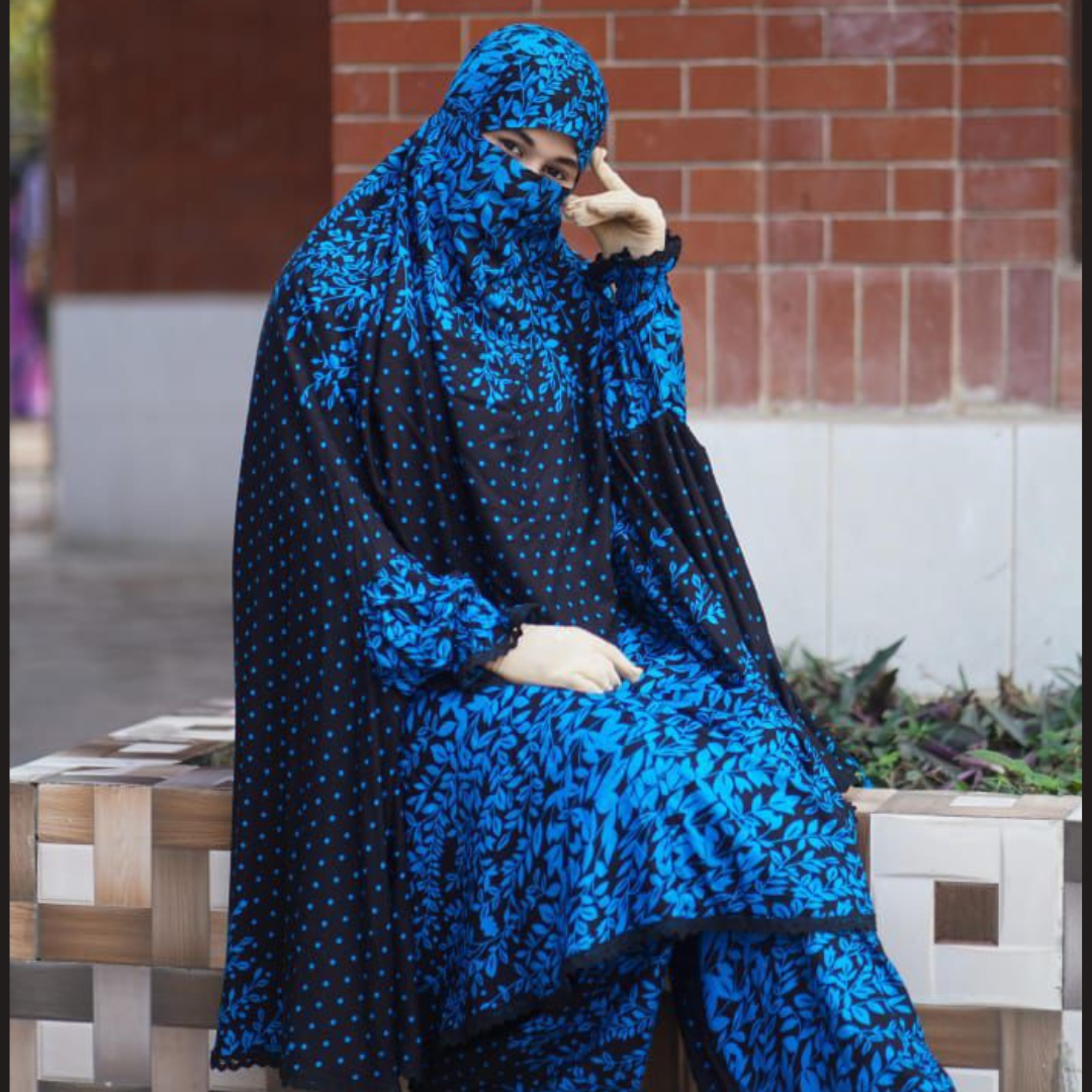 Elegant Palazzo Long Khimar Set | Modest Islamic Wear for Women | Code 3454
